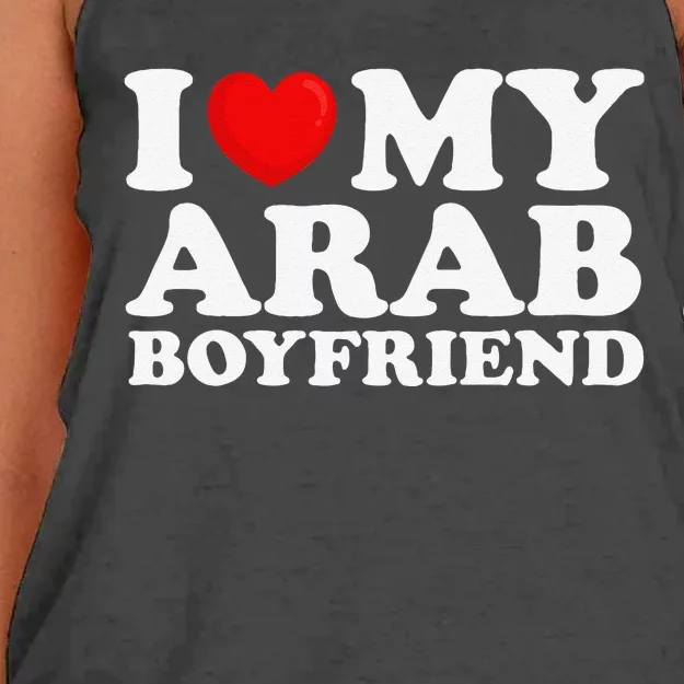 I Love My Arab Friend I Heart My Hot Friend Bf Women's Knotted Racerback Tank