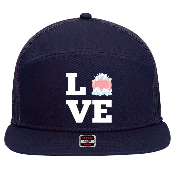 I Love Making Soap Handmade Soap Maker Gift 7 Panel Mesh Trucker Snapback Hat