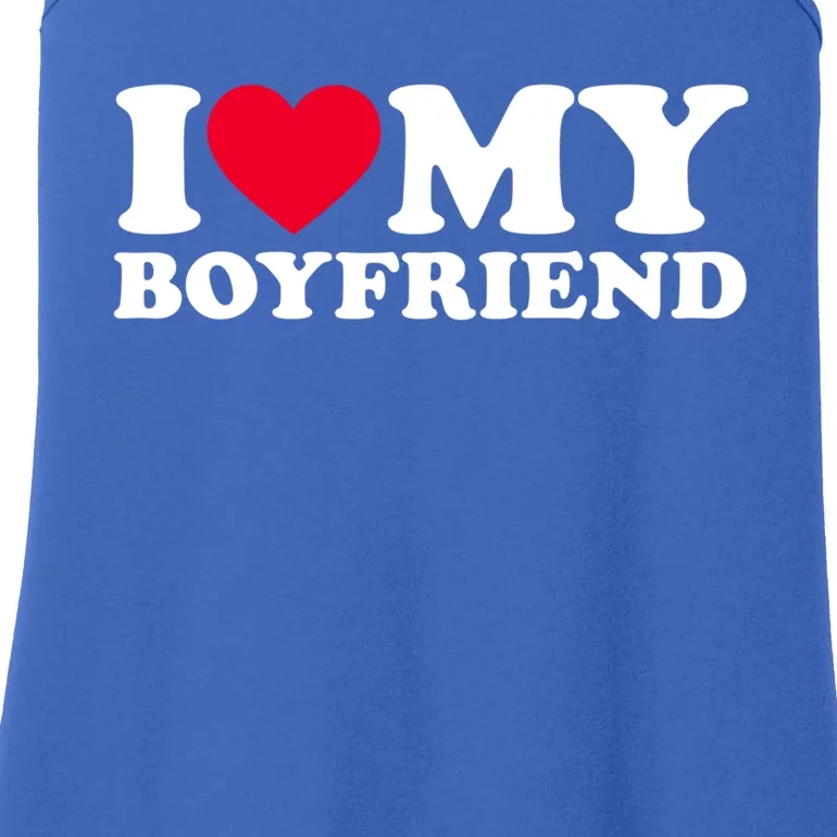 I Love My Boyfriend Gift I Heart My Boyfriend Gift Bf Gift Ladies Essential Tank