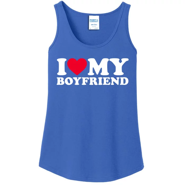 I Love My Boyfriend Gift I Heart My Boyfriend Gift Bf Gift Ladies Essential Tank