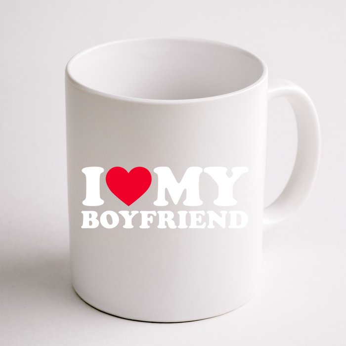 I Love My Boyfriend Gift I Heart My Boyfriend Gift Bf Gift Front & Back Coffee Mug