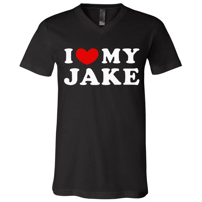 I Love My Jake V-Neck T-Shirt