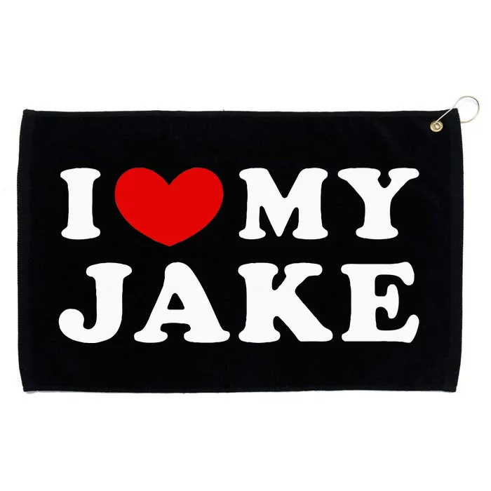 I Love My Jake Grommeted Golf Towel