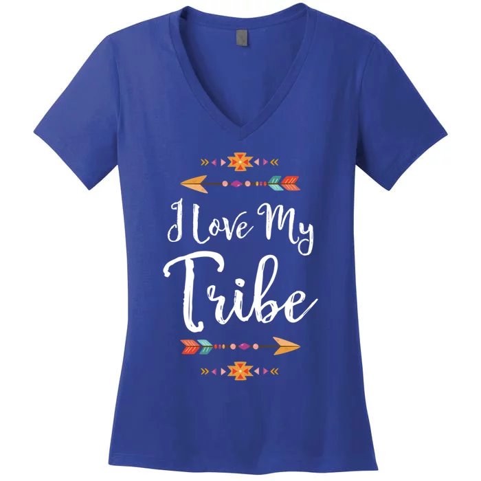 I Love My Tribe Sweet Teacher Appreciation Gift Women's V-Neck T-Shirt