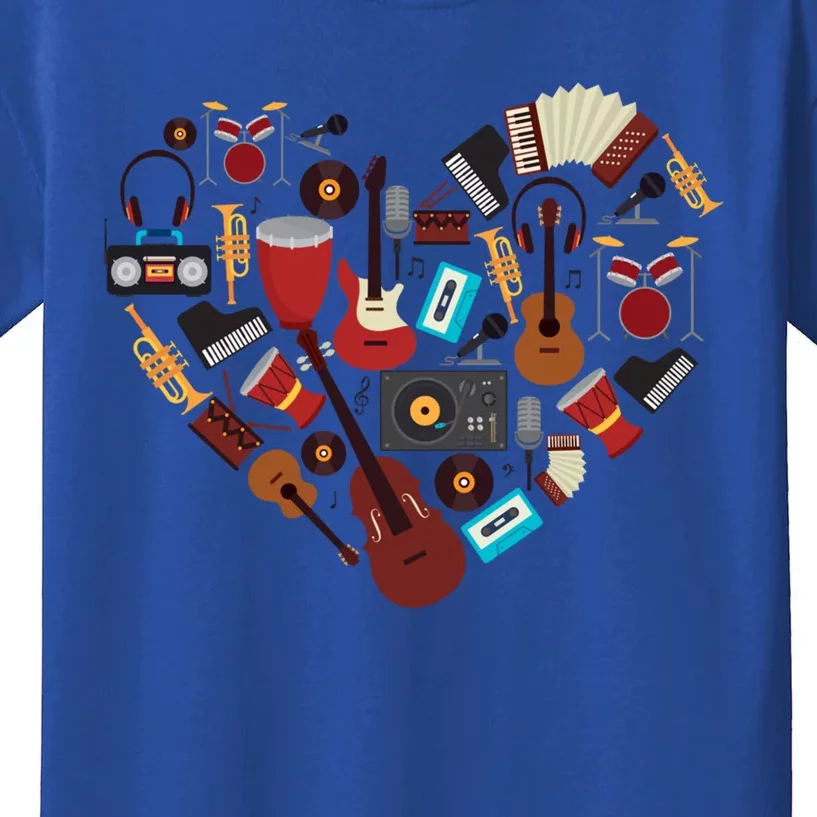 I Love Music Musical Instruts Heart Teacher Musician Gift Funny Gift Kids T-Shirt