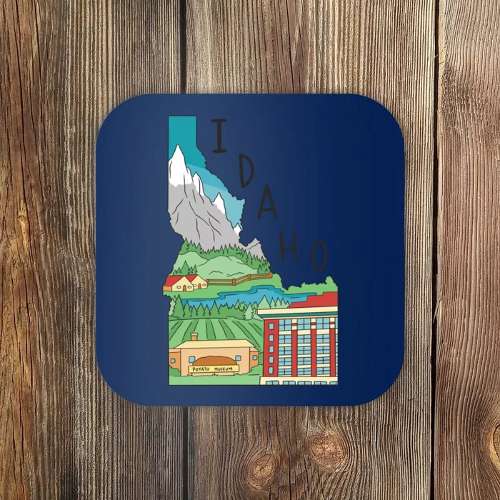 Idaho Landscape Map Coaster