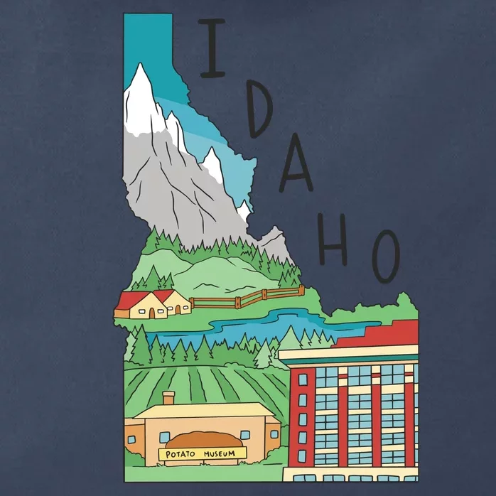 Idaho Landscape Map Zip Tote Bag