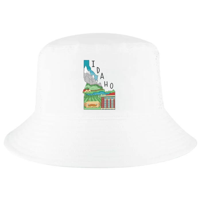 Idaho Landscape Map Cool Comfort Performance Bucket Hat