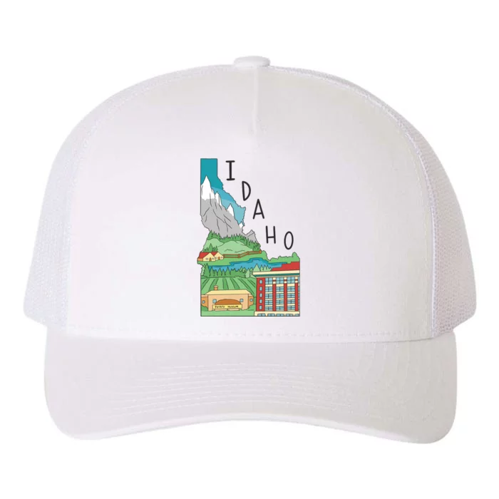 Idaho Landscape Map Yupoong Adult 5-Panel Trucker Hat