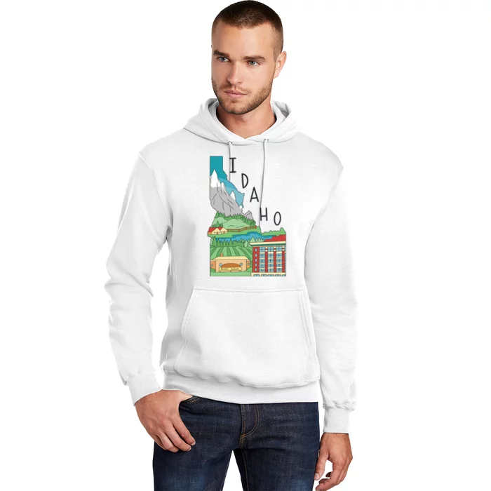 Idaho Landscape Map Hoodie