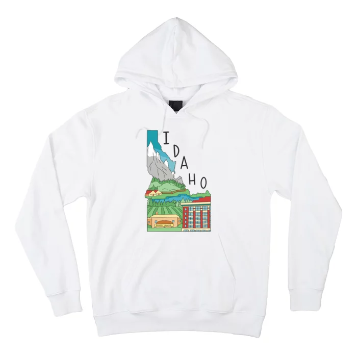 Idaho Landscape Map Hoodie