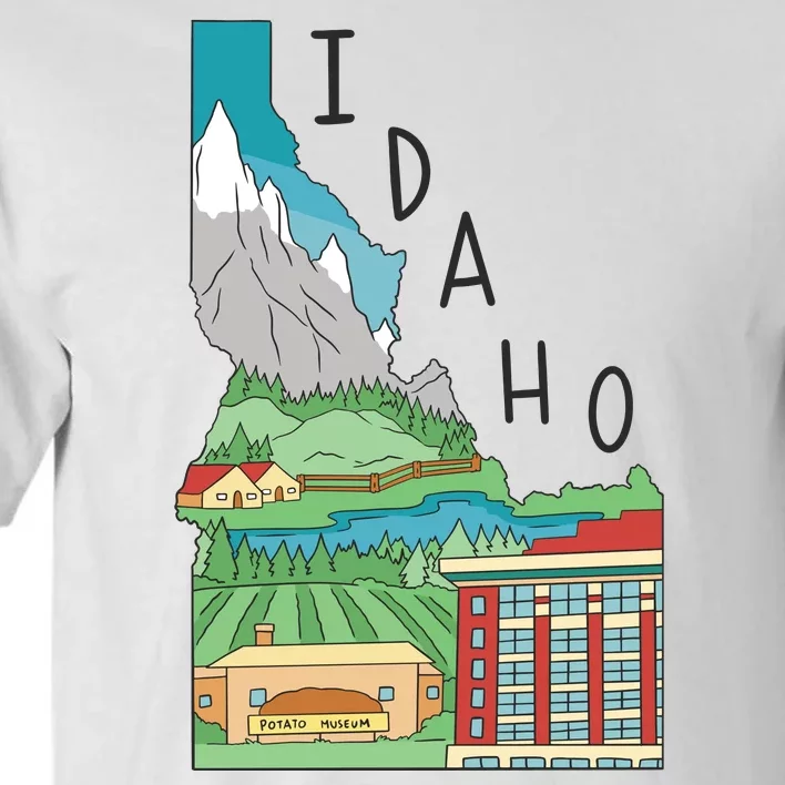 Idaho Landscape Map Tall T-Shirt