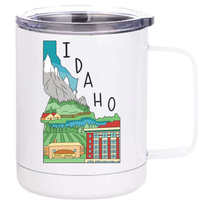 Idaho Landscape Map Front & Back 12oz Stainless Steel Tumbler Cup