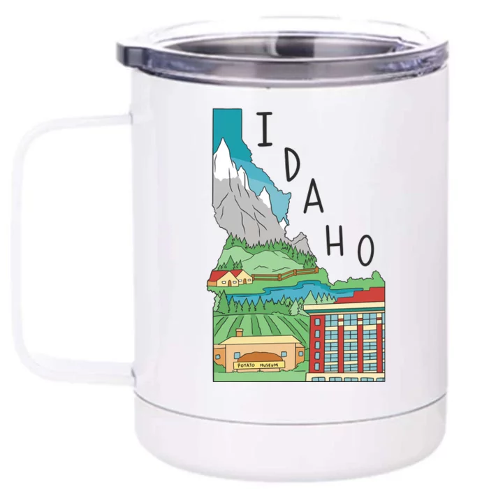 Idaho Landscape Map Front & Back 12oz Stainless Steel Tumbler Cup