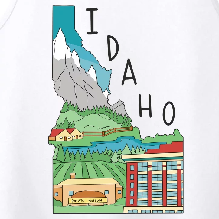 Idaho Landscape Map Performance Tank