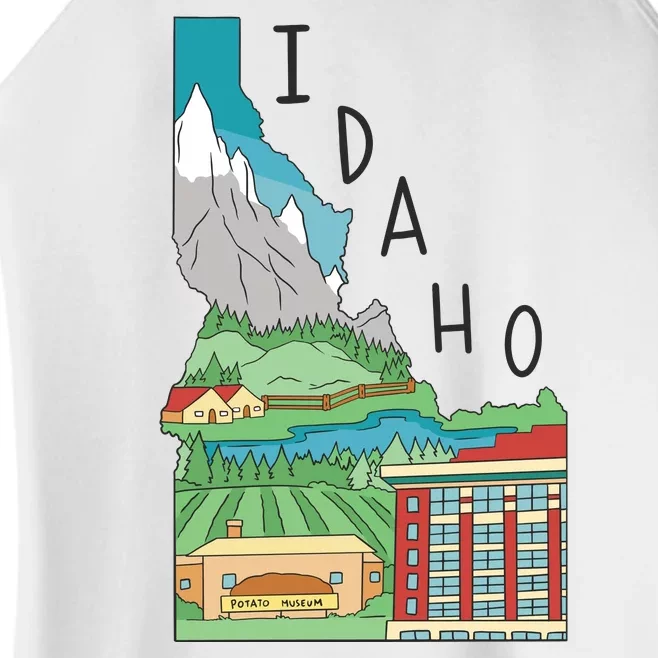 Idaho Landscape Map Women’s Perfect Tri Rocker Tank