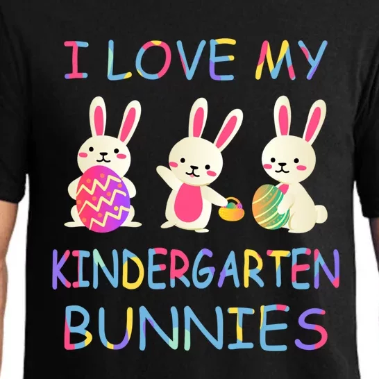 I Love My Kindergarten Bunnies Teacher Easter Bunny Teachers Gift Pajama Set