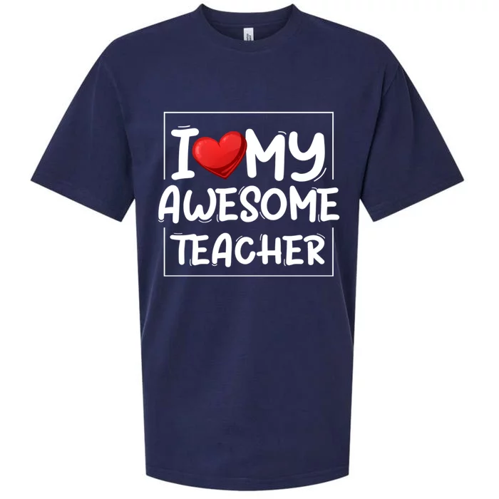 I Love My Awesome Teacher Valentines Day Matching Couple Funny Gift Sueded Cloud Jersey T-Shirt