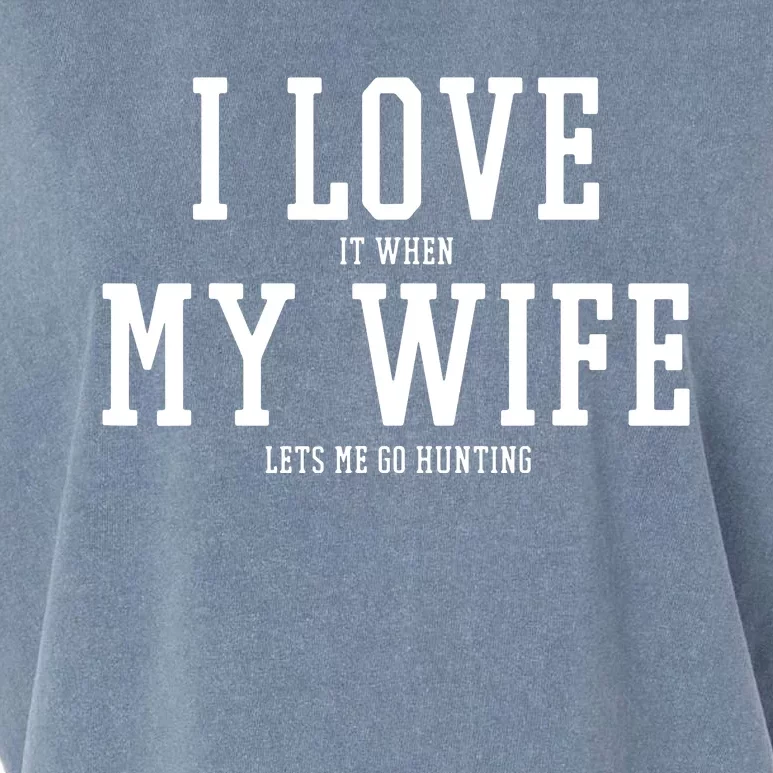 I Love My Wife Going Hunting Funny Garment-Dyed Women's Muscle Tee