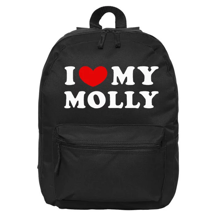 I Love My Molly I Heart My Molly funny quotes 16 in Basic Backpack