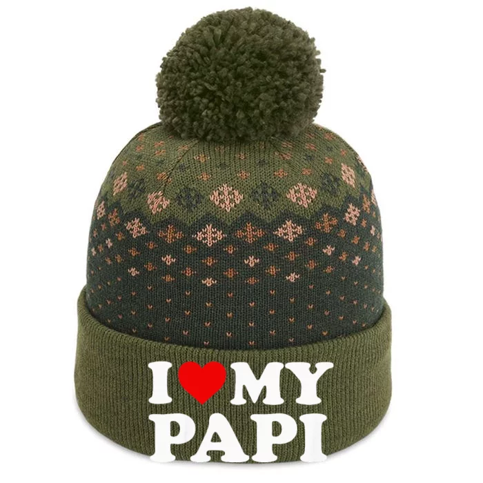 I Love My Papi The Baniff Cuffed Pom Beanie