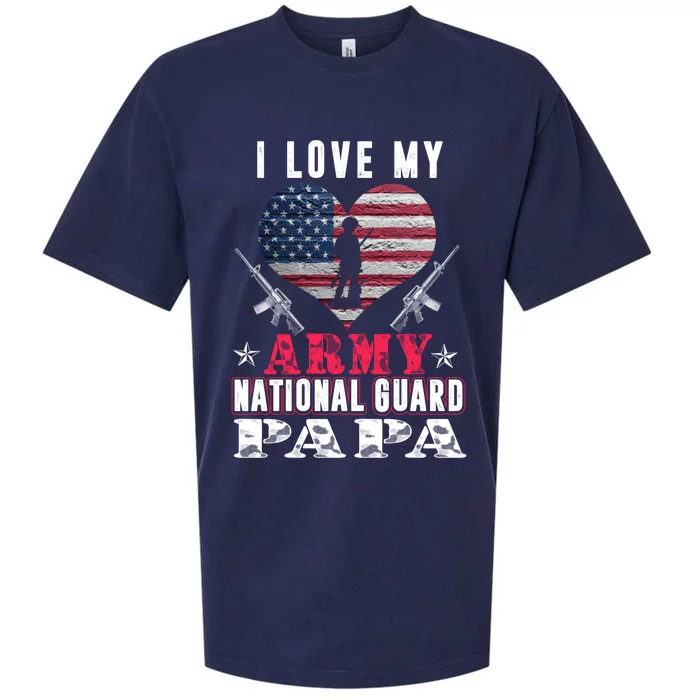 I Love My Army National Guard Papa Veteran Us Military Gift Sueded Cloud Jersey T-Shirt