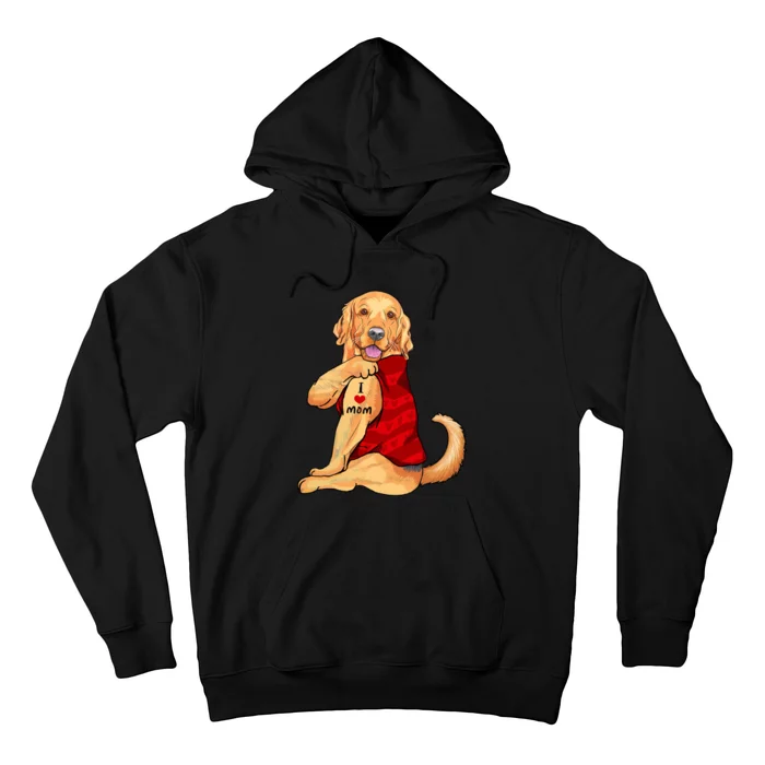 I Love Mom Funny Golden Retriever Hoodie