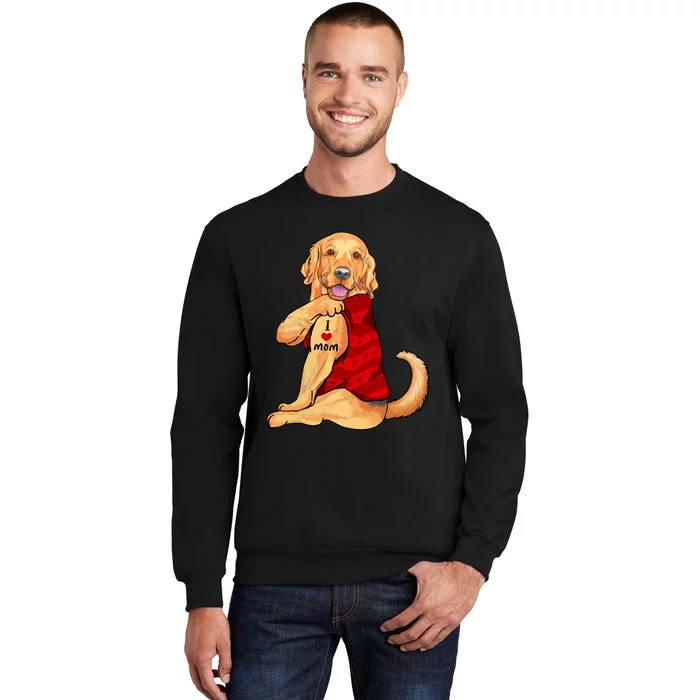 I Love Mom Funny Golden Retriever Sweatshirt