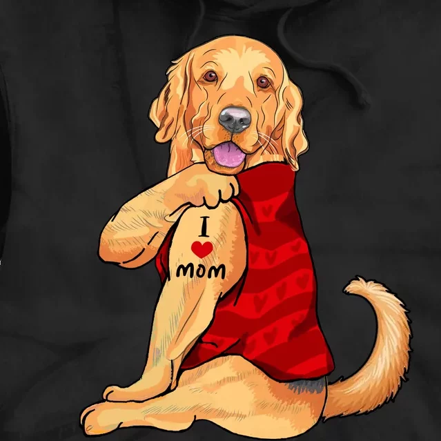 I Love Mom Funny Golden Retriever Tie Dye Hoodie