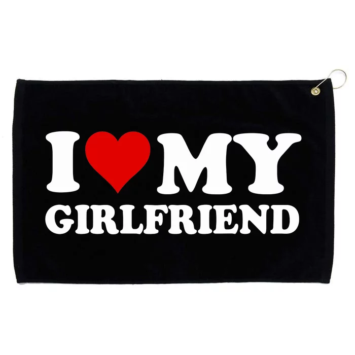 I Love My Girlfriend Gf I Heart My Girlfriend Gf Funny Grommeted Golf Towel