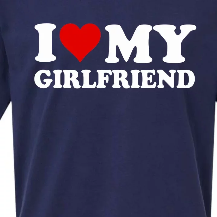 I Love My Girlfriend Gf I Heart My Girlfriend Gf Funny Sueded Cloud Jersey T-Shirt