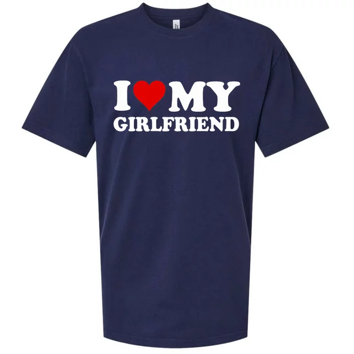 I Love My Girlfriend Gf I Heart My Girlfriend Gf Funny Sueded Cloud Jersey T-Shirt