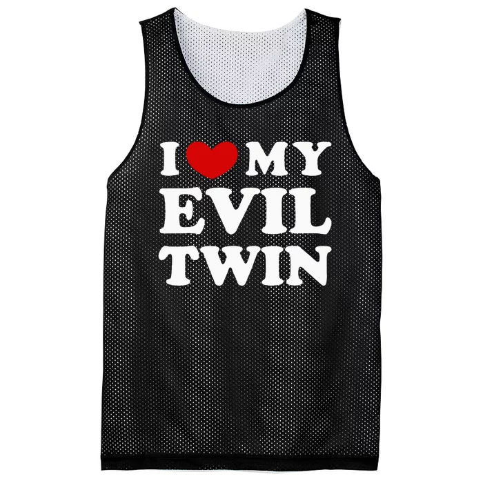 I Love My Evil Twin Mesh Reversible Basketball Jersey Tank