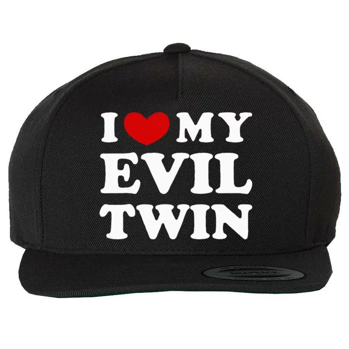 I Love My Evil Twin Wool Snapback Cap