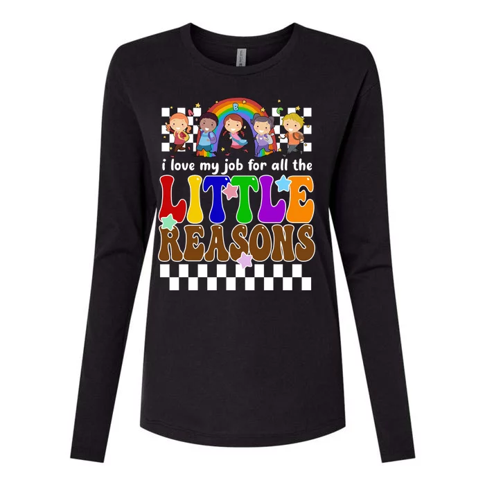 I Love My Job For All The Little Reasons Elementary Teacher Womens Cotton Relaxed Long Sleeve T-Shirt