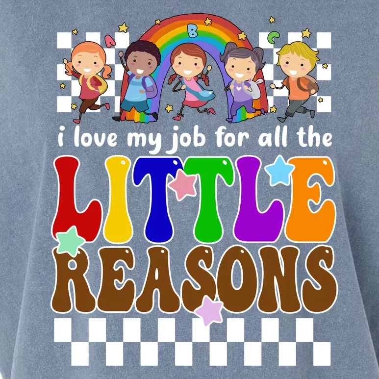 I Love My Job For All The Little Reasons Elementary Teacher Garment-Dyed Women's Muscle Tee