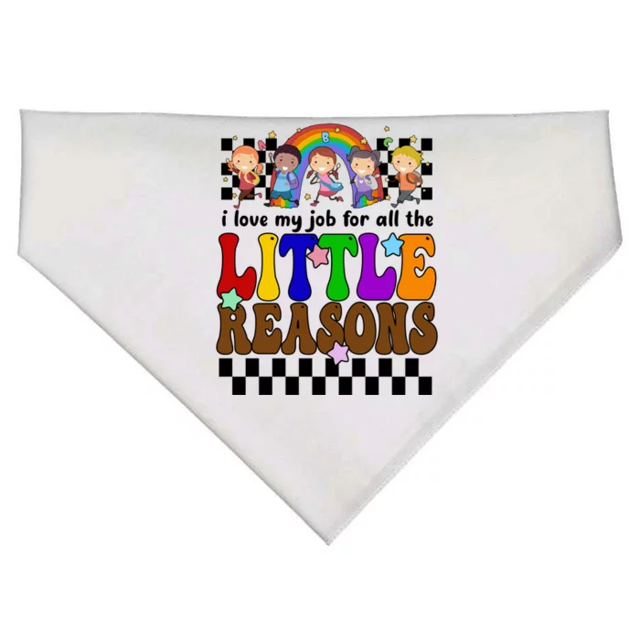 I Love My Job For All The Little Reasons Elementary Teacher USA-Made Doggie Bandana