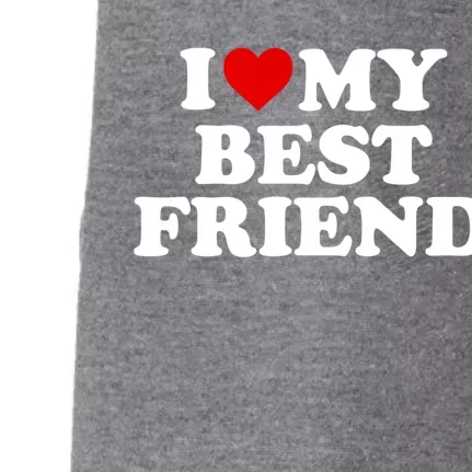 I Love My Best Friend Gift Red Heart Cool Gift Doggie 3-End Fleece Hoodie