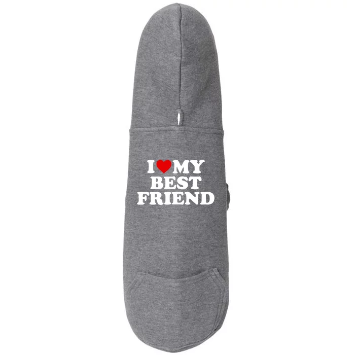 I Love My Best Friend Gift Red Heart Cool Gift Doggie 3-End Fleece Hoodie