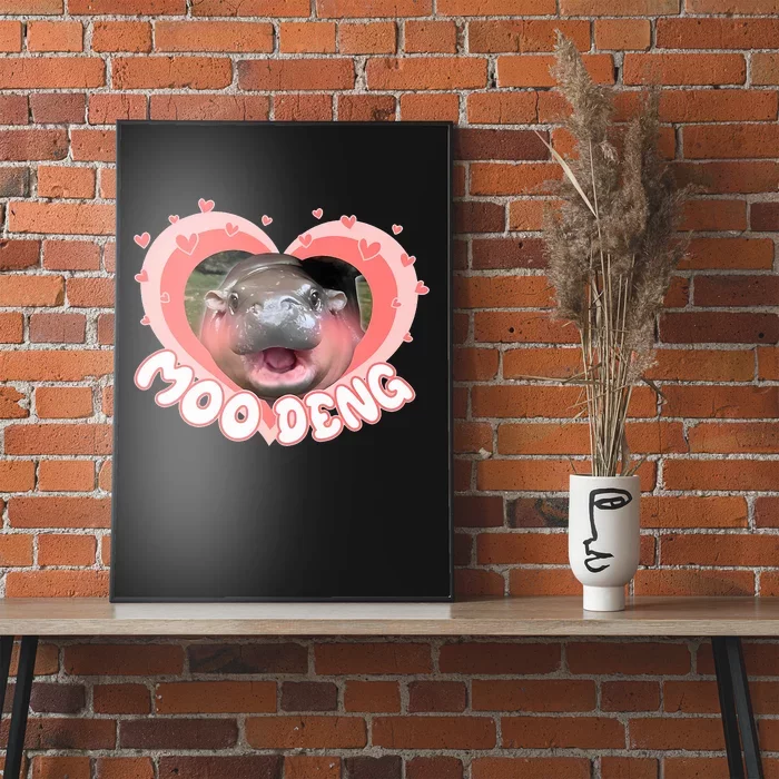 I Love Moo Deng Baby Hippo Moo Deng I Heart Moo Deng Poster