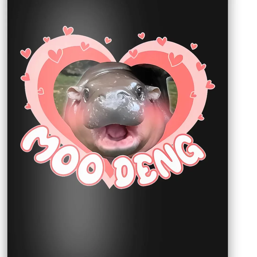 I Love Moo Deng Baby Hippo Moo Deng I Heart Moo Deng Poster