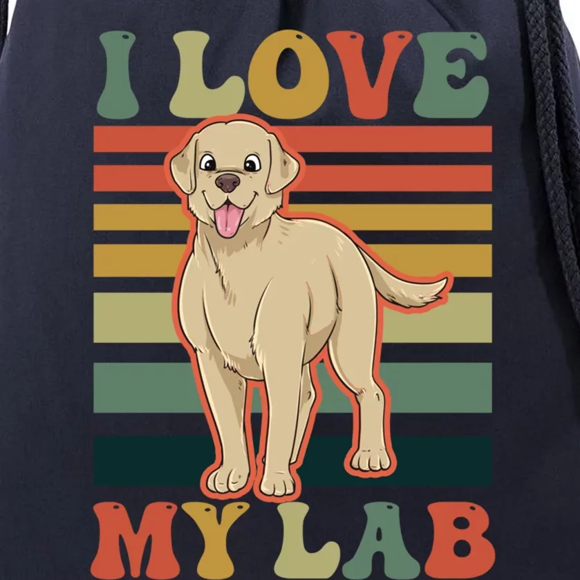 I Love My Lab Lab Mom Gift Drawstring Bag