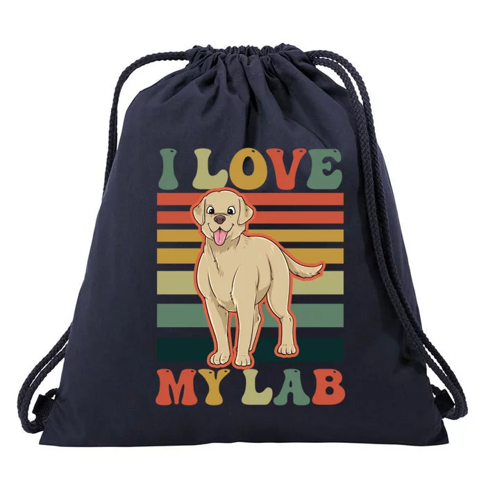 I Love My Lab Lab Mom Gift Drawstring Bag