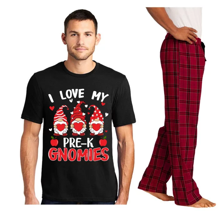 I Love My Pregiftk Gnomies Cute Valentines Day Teacher Funny Gift Pajama Set