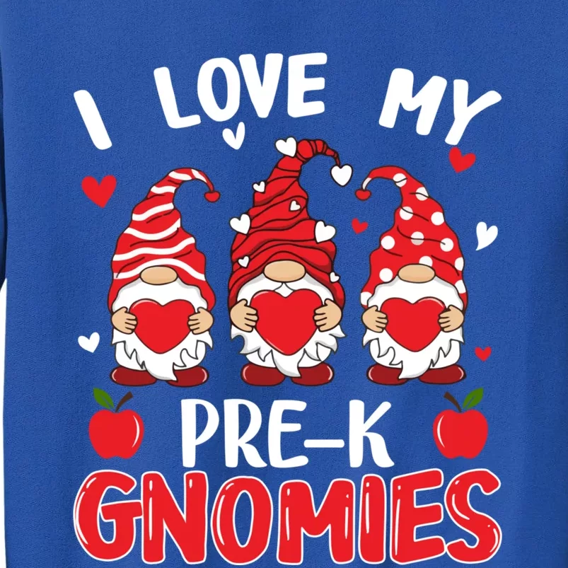 I Love My Pregiftk Gnomies Cute Valentines Day Teacher Funny Gift Tall Sweatshirt