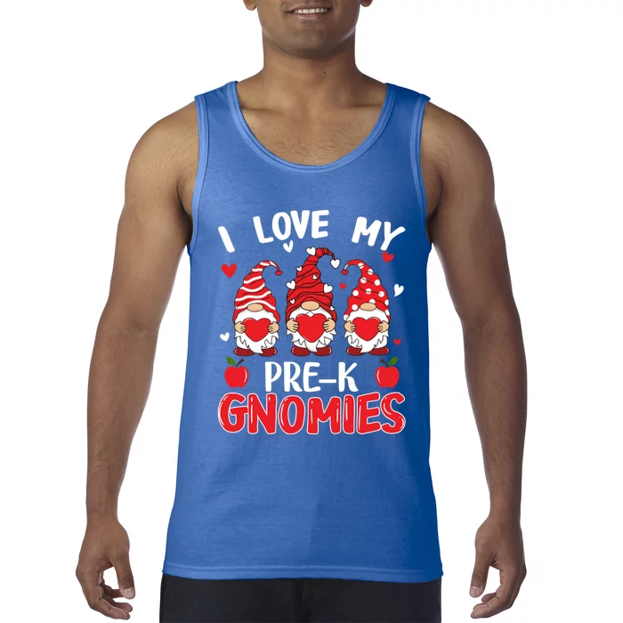 I Love My Pregiftk Gnomies Cute Valentines Day Teacher Funny Gift Tank Top