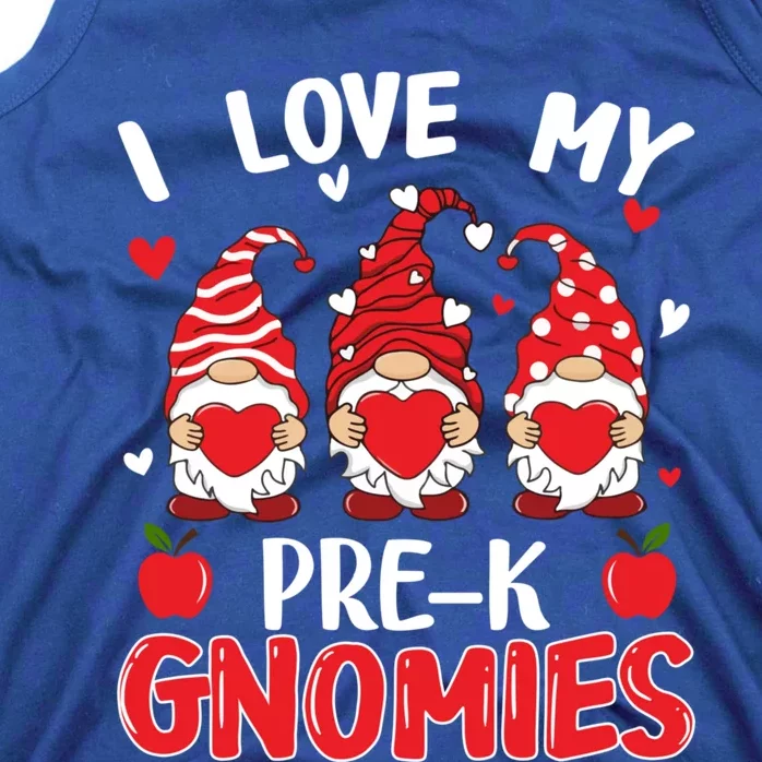 I Love My Pregiftk Gnomies Cute Valentines Day Teacher Funny Gift Tank Top