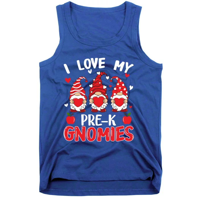 I Love My Pregiftk Gnomies Cute Valentines Day Teacher Funny Gift Tank Top