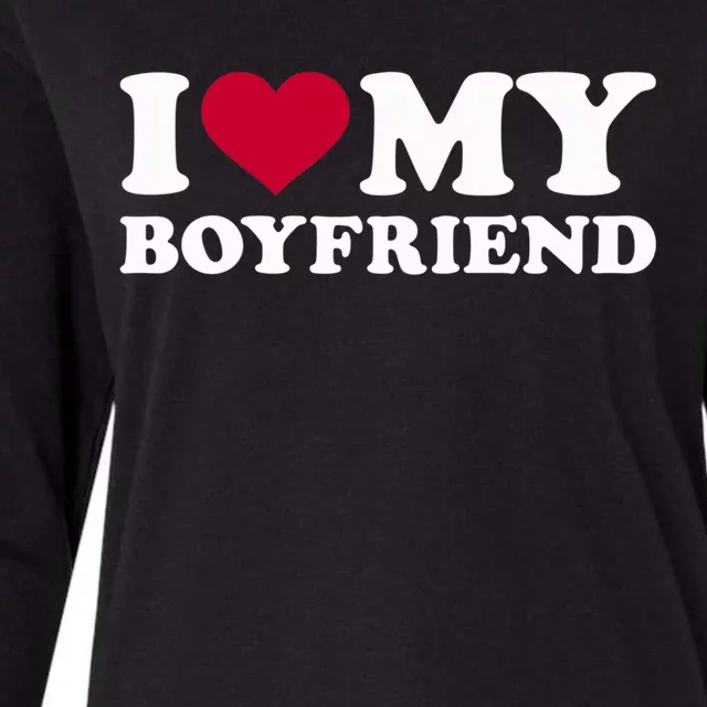 I Love My Boyfriend Great Gift Womens Cotton Relaxed Long Sleeve T-Shirt