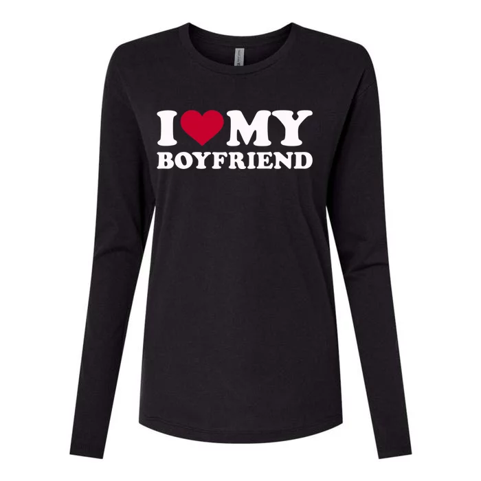 I Love My Boyfriend Great Gift Womens Cotton Relaxed Long Sleeve T-Shirt